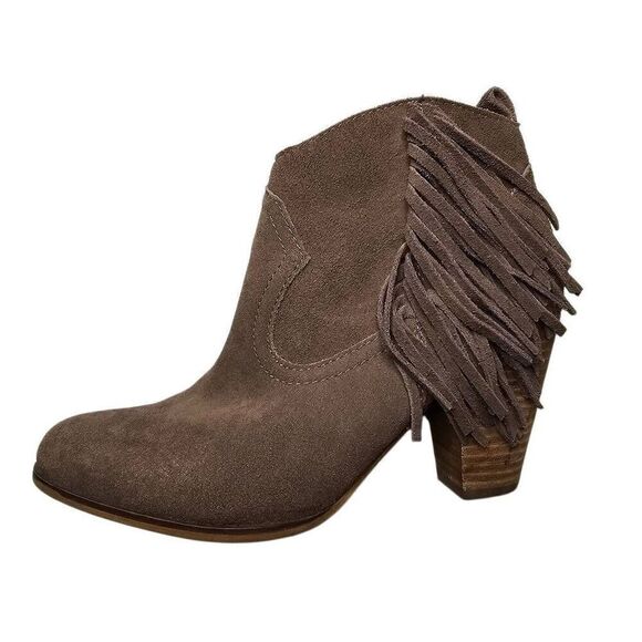 Steve Madden Brown Ohio Suede Fringe Booties Western Cowboy Country Sz 8 - Picture 1 of 9